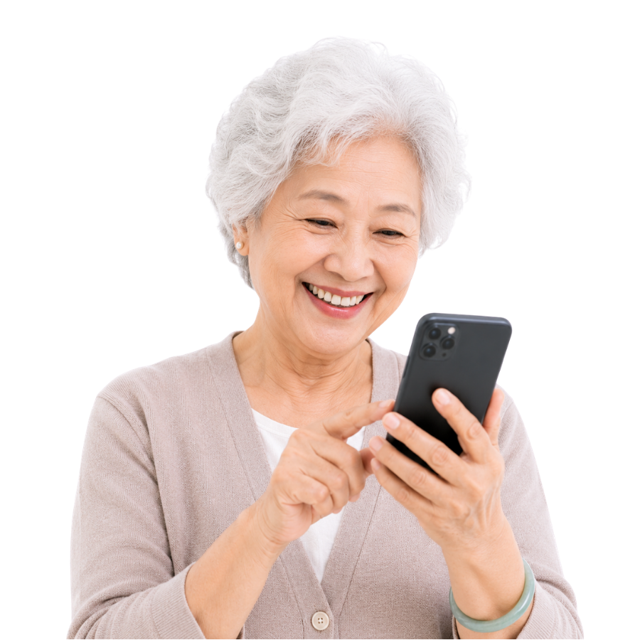 Older Singaporean patient using CHAS Chronic subsidy and MediSave for a video consultation follow-up